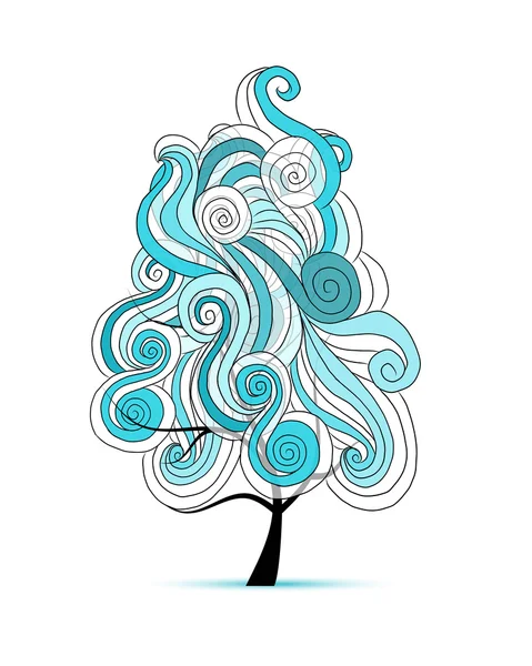 Abstracte golvende boom voor uw ontwerp — Stockvector