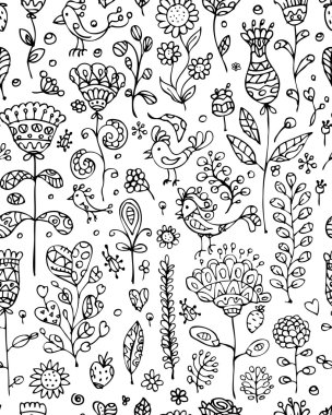 Çiçek desenli kroki tasarımınız için