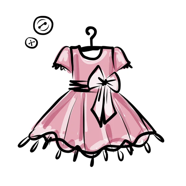 Vestido de bebé en perchas para su diseño — Vector de stock