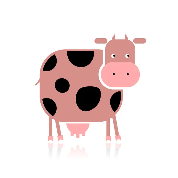 Vache drôle pour votre conception — Image vectorielle