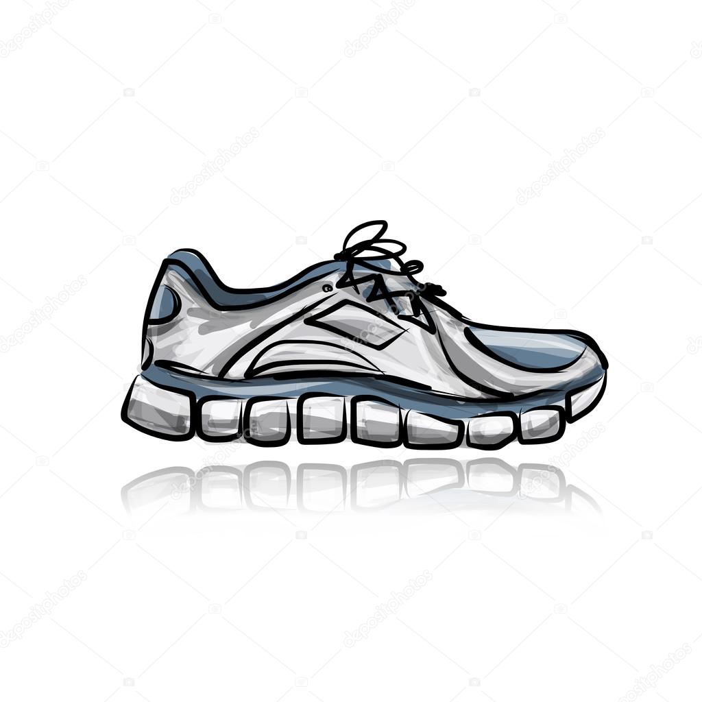 Sport sneakers, sketch for your design