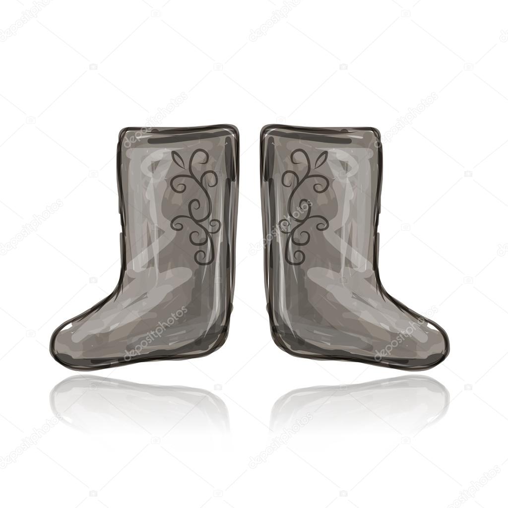 Felt boots, sketch for your design