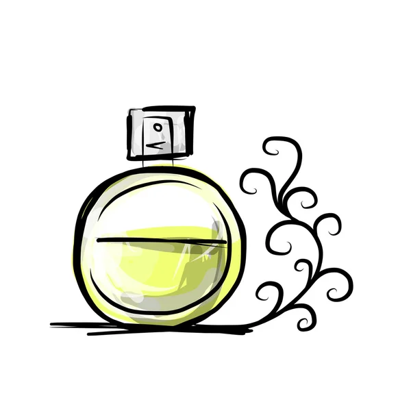 Bosquejo de frasco de perfume para su diseño — Vector de stock