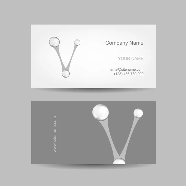 Design de cartão de visita com letra V — Vetor de Stock