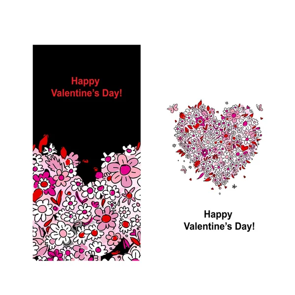 Valentine kaart met hart vorm voor uw ontwerp — Stockvector