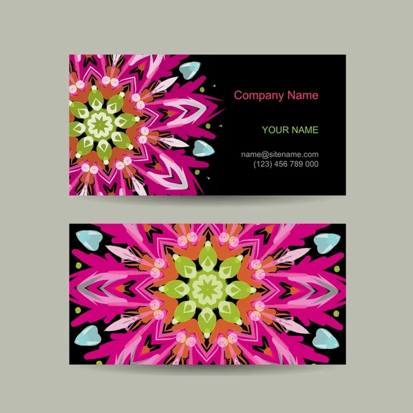 Business card design. Ornate background — Stock Vector