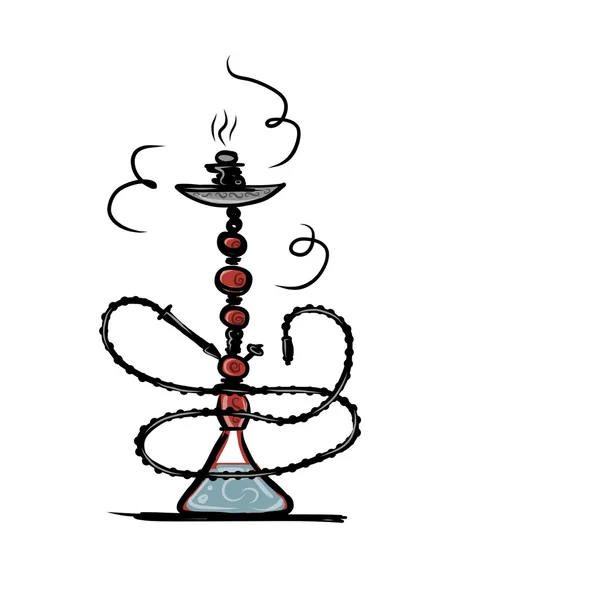 Bosquejo de Hookah para su diseño — Archivo Imágenes Vectoriales