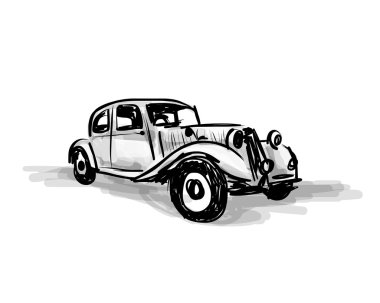 Retro araba kroki tasarımınız için