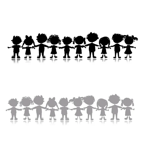 Funny children, sketch for your design — Stock Vector