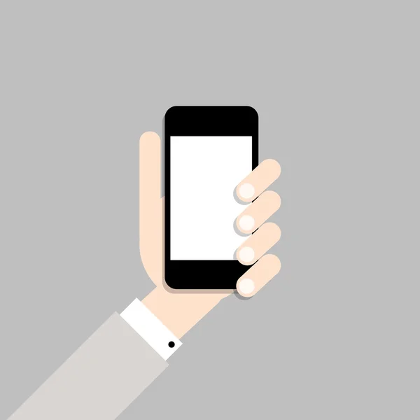 Hand met mobiele telefoon — Stockvector