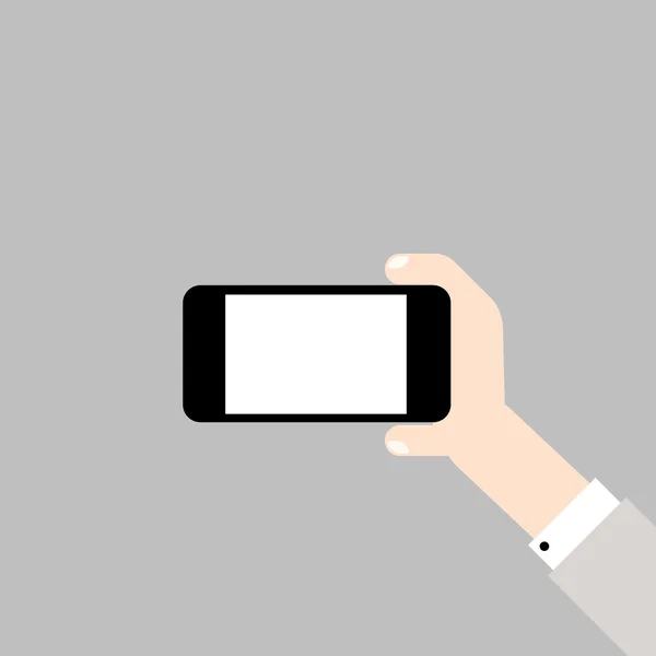 Hand met mobiele telefoon — Stockvector