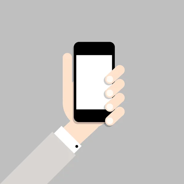 Hand met mobiele telefoon — Stockvector