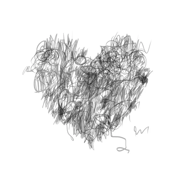 Kresba pro váš návrh tužkou tvar srdce — Stockový vektor