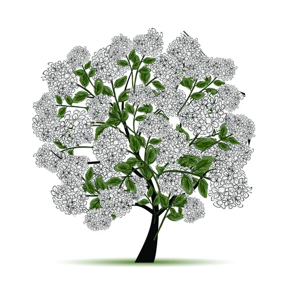 Весняна ялинка з квітами для вашого дизайну — стоковий вектор