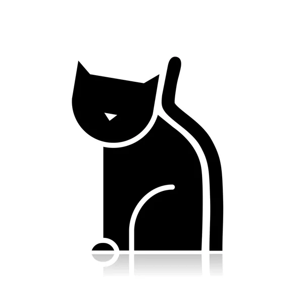 Silueta de gato negro para tu diseño — Vector de stock