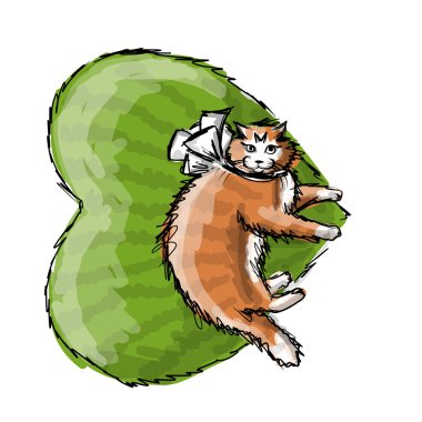 Şirin turuncu kedi, tasarımınız için kroki