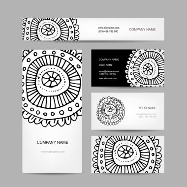 İş kartları koleksiyonu, soyut çiçek tasarım