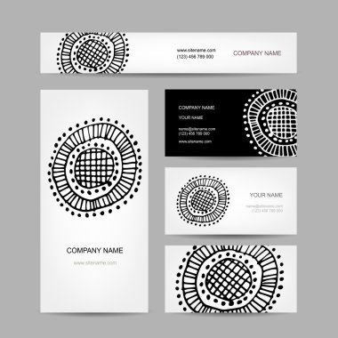 İş kartları koleksiyonu, soyut çiçek tasarım