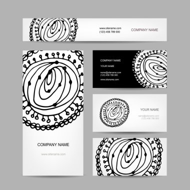 İş kartları koleksiyonu, soyut çiçek tasarım