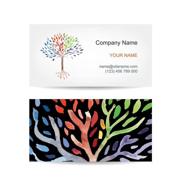 Design de modelo de cartão de visita. Árvore — Vetor de Stock