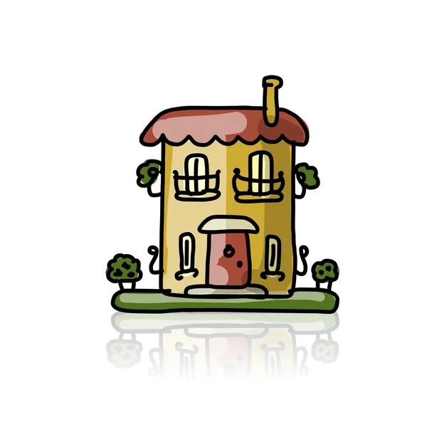Icono de la casa, boceto para su diseño — Vector de stock