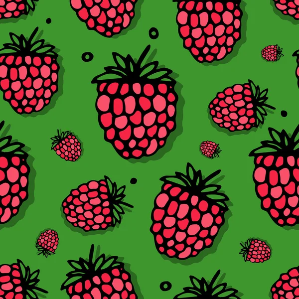 Modèle sans couture framboise pour votre conception — Image vectorielle