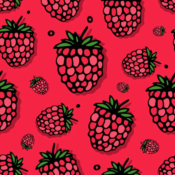 Raspberry seamless pattern for your design — Stock Vector