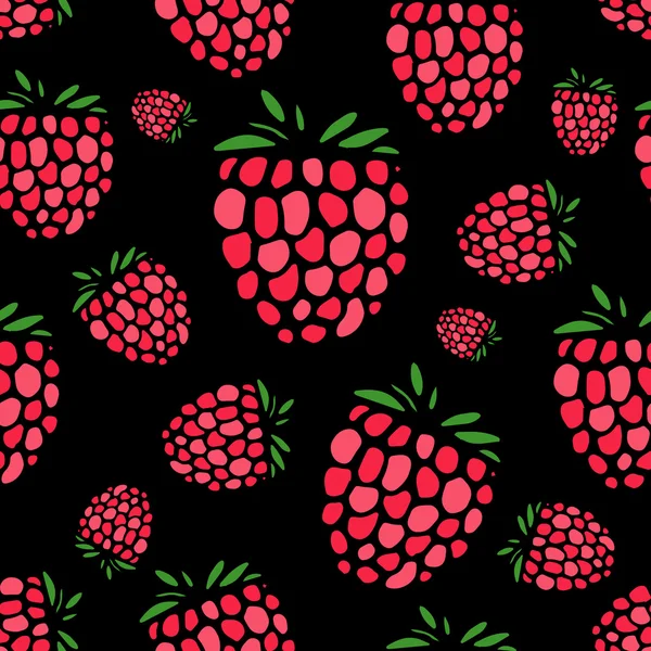 Raspberry seamless pattern for your design — Stock Vector