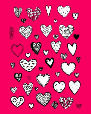 Sevgililer günü kalpleri, tasarım kümesi
