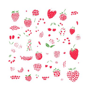 Berries collection, sketch for your design clipart