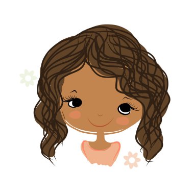 Şirin kız gülümsüyor, tasarım için çizim yapıyor.