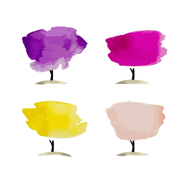 Abstracte aquarel bomen, plaats voor uw tekst — Stockvector