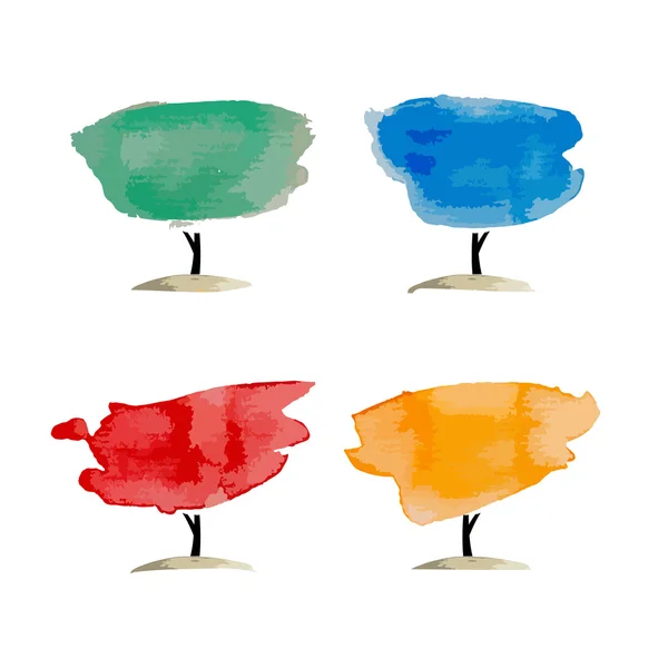 Arbres à aquarelle abstraits, endroit pour votre texte — Image vectorielle