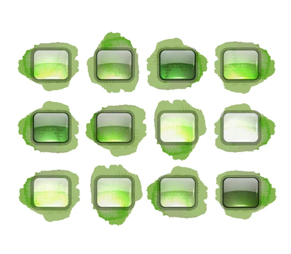 Conjunto de iconos de botón brillante para su diseño — Vector de stock