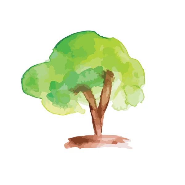 Art-trädet, akvarell målning — Stock vektor