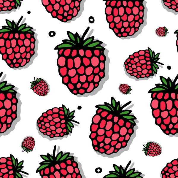 Raspberry seamless mönster för din design — Stock vektor