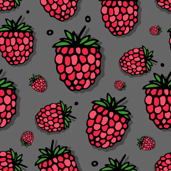 Raspberry seamless mönster för din design — Stock vektor