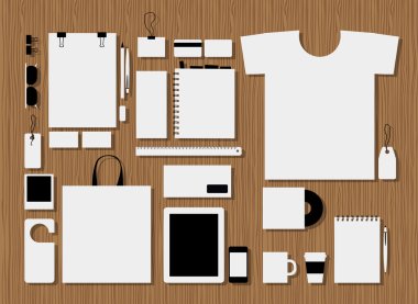 Kurumsal düz kimlik mock-up şablon tasarımınızın