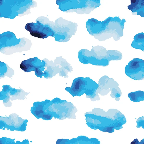 Aquarellwolken, nahtloses Muster für Ihr Design — Stockvektor