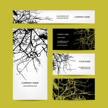 Kartvizit tasarım, çıplak ağaca arka plan