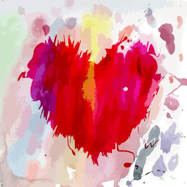 Forma de coração aquarela —  Vetores de Stock