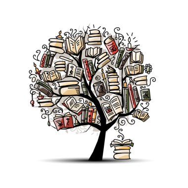 Kitap ağacı, tasarımınız için kroki