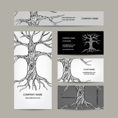 Ağaç kökleri ile. Kartvizit tasarım