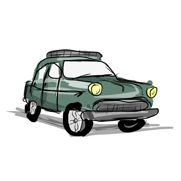 Esbozo de coche retro para su diseño — Vector de stock