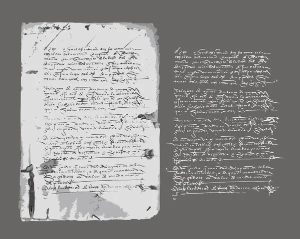 Старовинний лист на старому гранжевому папері для вашого дизайну — стоковий вектор