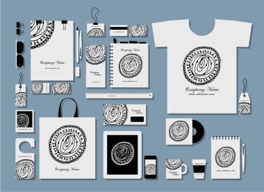 Kurumsal düz kimlik mock-up şablon tasarımınızın