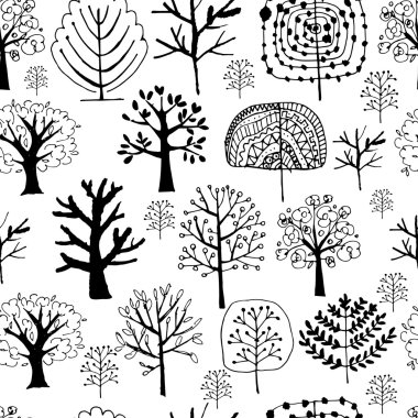 Ağaçlar ile Seamless Modeli tasarımınız için kroki