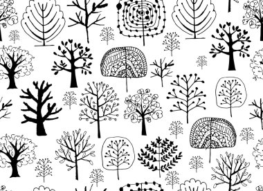 Ağaçlar ile Seamless Modeli tasarımınız için kroki