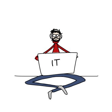 İş, adam ile laptop tasarım için Yoga