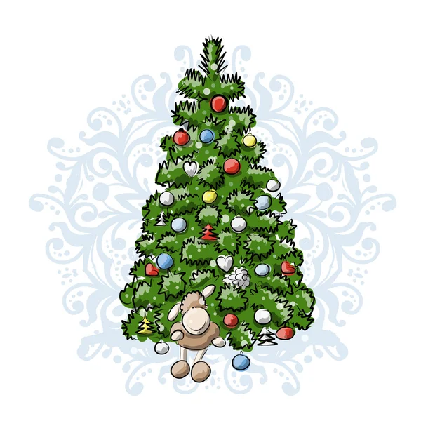 Vánoční strom, skica pro návrh — Stockový vektor